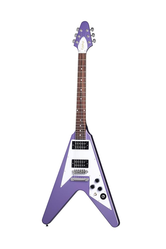 epiphone ギター Epiphone Kirk Hammett 1979 Flying V Purple Metallic - Gitara